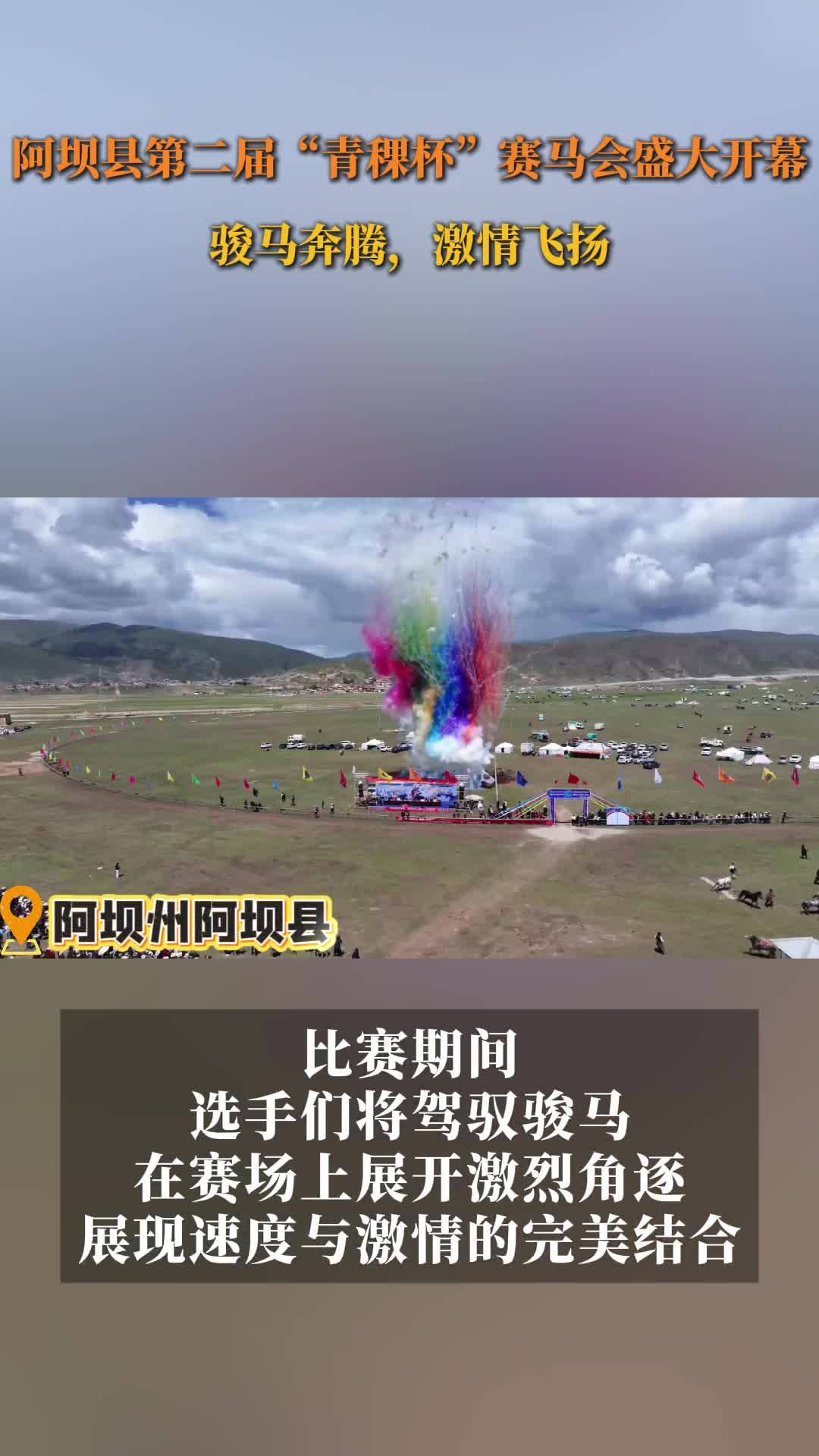 阿坝县第二届“青稞杯”赛马会盛大开幕——骏马奔腾，激情飞扬
