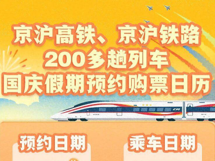 国庆假期部分火车票开启预约！购票方式→
