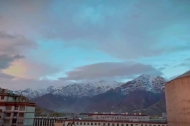 Amazing sunset glow over Lhasa