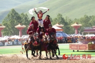 Horse racing festival held in Yushu, NW China's Qinghai
