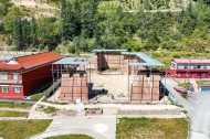 Drones rise over grassland the Red Army once crossed