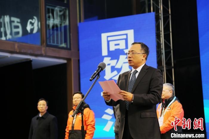 圖為水利部瀾湄水資源合作中心主任郝釗致辭。　張添福 攝