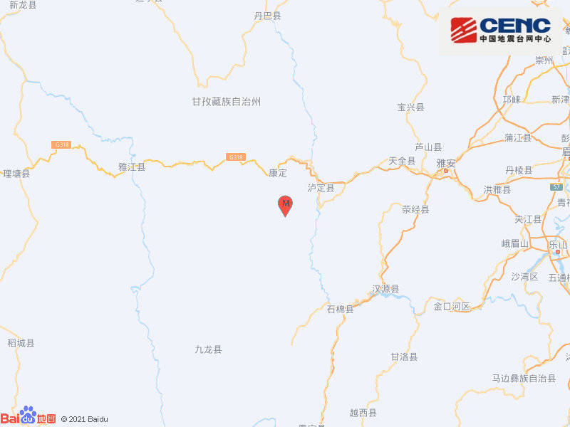 四川甘孜州瀘定縣9月8日15時12分發(fā)生3.3級地震