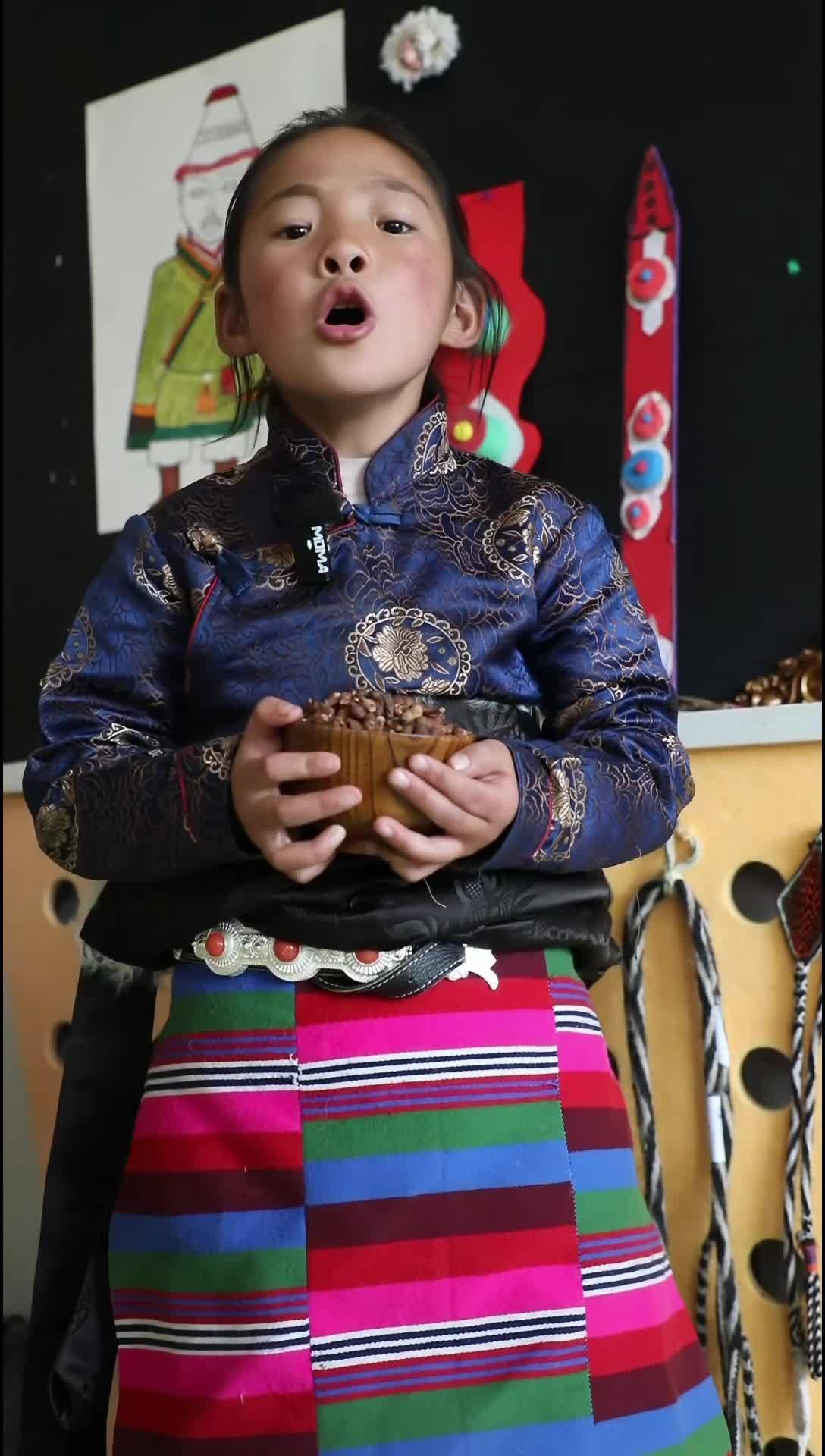 Listen to the litter Tibetan girl's introduction to potentilla anserina