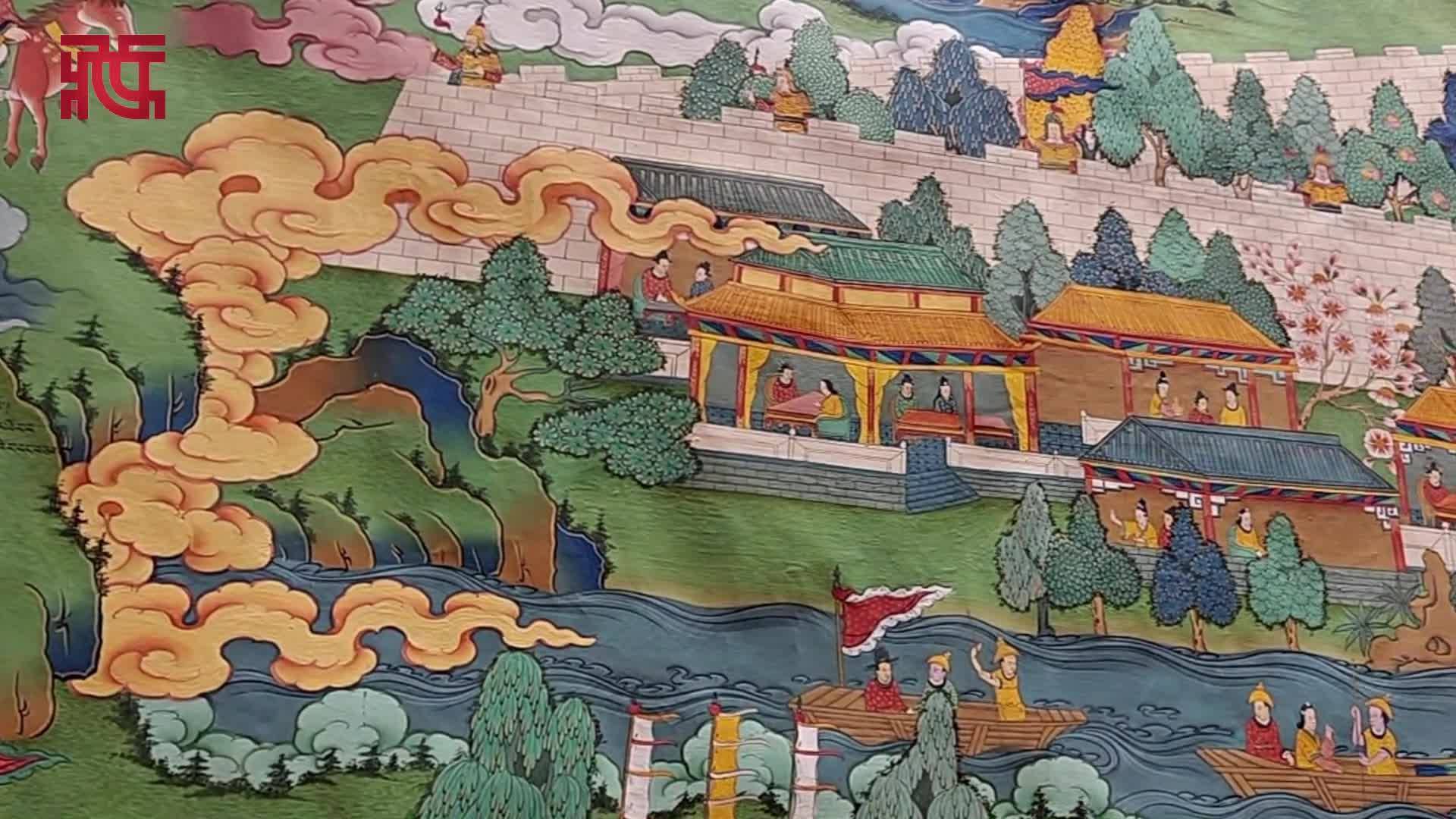 Stories of Ethnic Unity Depicted in a 200-Meter Thangka Scroll