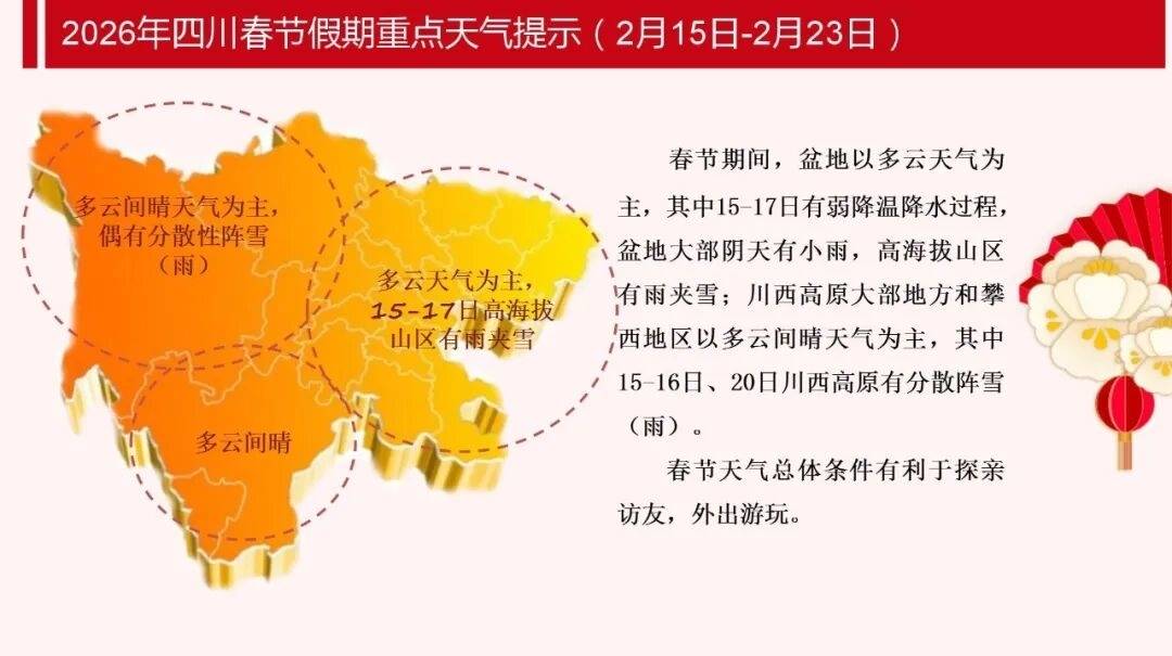 总体适宜出行，春节假期四川天气预报来了！