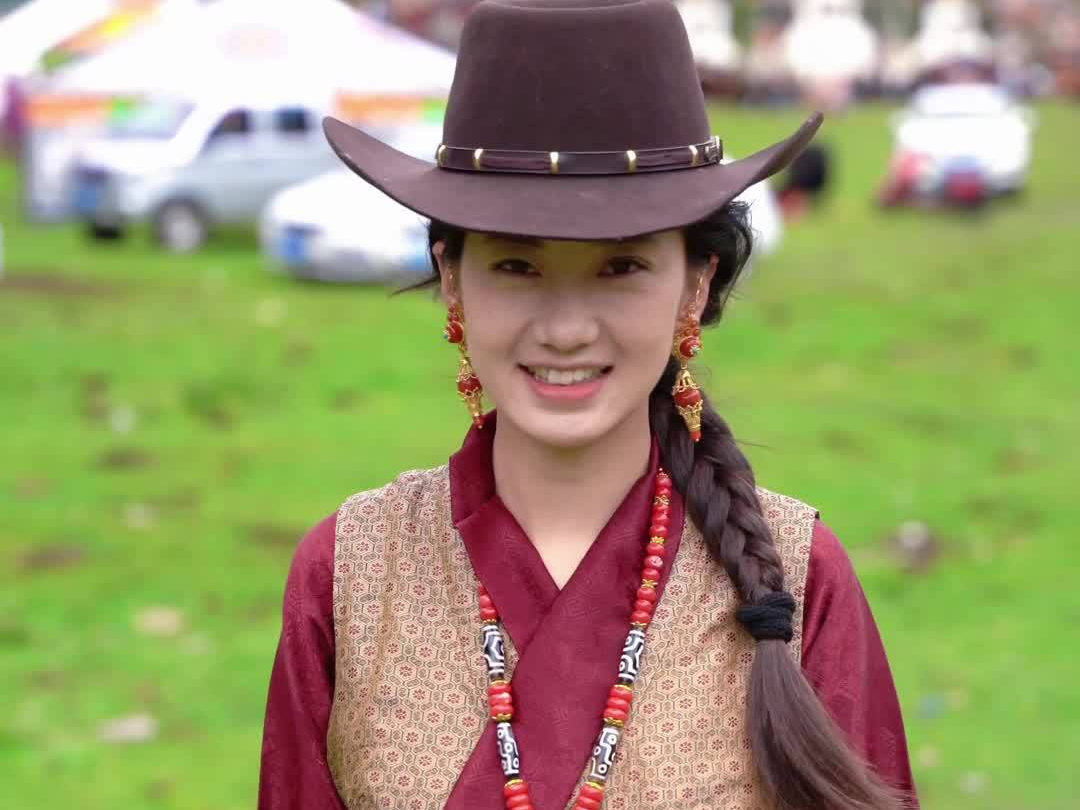 Beautiful Tibetan women in festive attire from Dawu County, Garze Tibetan Autonomous Prefecture, Sichuan province