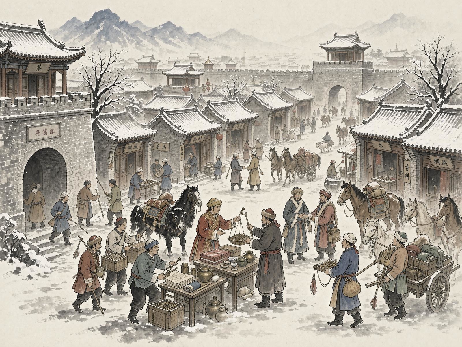 茶马互市。图片由AI生成