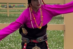 Clip of a pretty girl dancing with sweet smiles