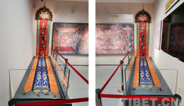 出现在西藏寺庙的“八仙”——夏鲁寺清代红色缎绣八仙纹柱面幡