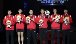 China grabs men's team title at Asian Table Tennis Championships