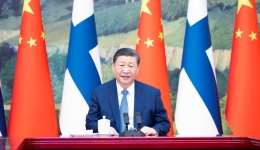 Xi meets Finnish president via video link
