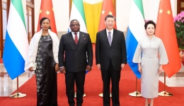 Xi holds talks with Sierra Leonean president