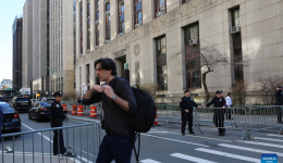 U.S. ex-President Trump stands historic criminal trial