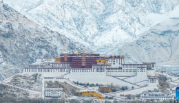 Snow scenery in Lhasa, China's Xizang