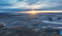 City view of Nagqu, China's Xizang
