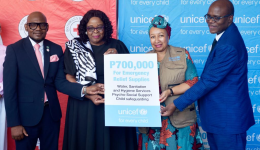 UNICEF donates over 50,000 USD to children affected by floods in Botswana