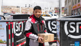 Pic story of courier in Nagqu, China's Xizang