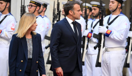 Italy's PM, French president hold talks in Rome
