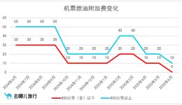 国内机票燃油附加费自7月5日起上调10元，单程最高20元