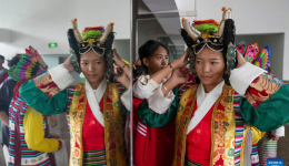 Children learn Tibetan opera in southwest China