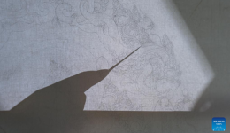 Pic story of inheritor of Tibetan thangka in China's Xizang