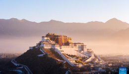 Scenery of Potala Palace on first day of Tibetan New Year