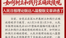 如何树立和践行正确政绩观，人民日报理论版这八篇整版文章讲透了