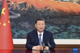 ཞི་ཅིན་ཕིང་གིས་མཉམ་འབྲེལ་རྒྱལ་ཚོགས་ཉོ་ཚོང་དང་འཕེལ་རྒྱས་གྲོས་ཚོགས་བཙུགས་ནས་ལོ་འཁོར60ལོན་པའི་རྟེན་འབྲེལ་བྱ་འགུལ་གྱི་མགོ་ཚུགས་མཛད་སྒོར་བརྙན་ལམ་ནས་ཤིས་ཚིག་ཕུལ།