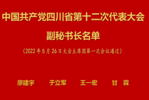 中國共產黨四川省第十二次代表大會副秘書長名單
