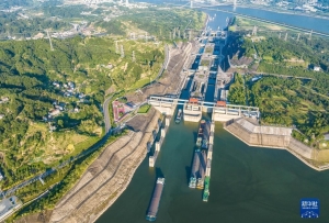 三峽船閘單月貨運量首次突破1500萬噸