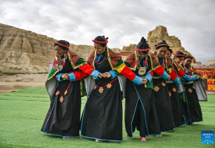 Residents perform Xuan Dance in China's Xizang