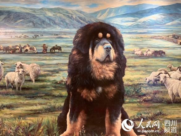 图为展出的油画作品
