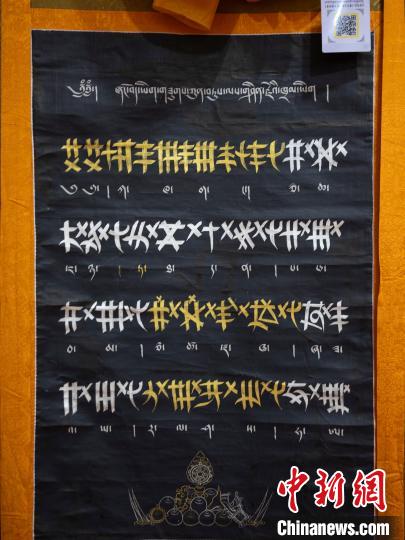 《象雄藏文書法唐卡大集》多以象雄時(shí)期的列磚體、稞體、烏金體等藏文字體書寫而成?！〗w波 攝